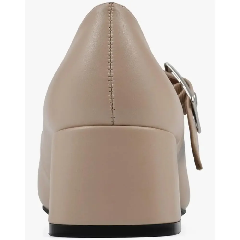 WHITE MOUNTAIN Women's Lasso Mary Jane Block Heel, Natural/Smooth, Size 7.5 - Picture 5 of 7